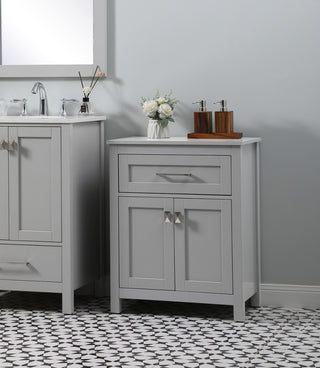 24" Wide Bathroom Storage Freestanding Cabinet, Grey