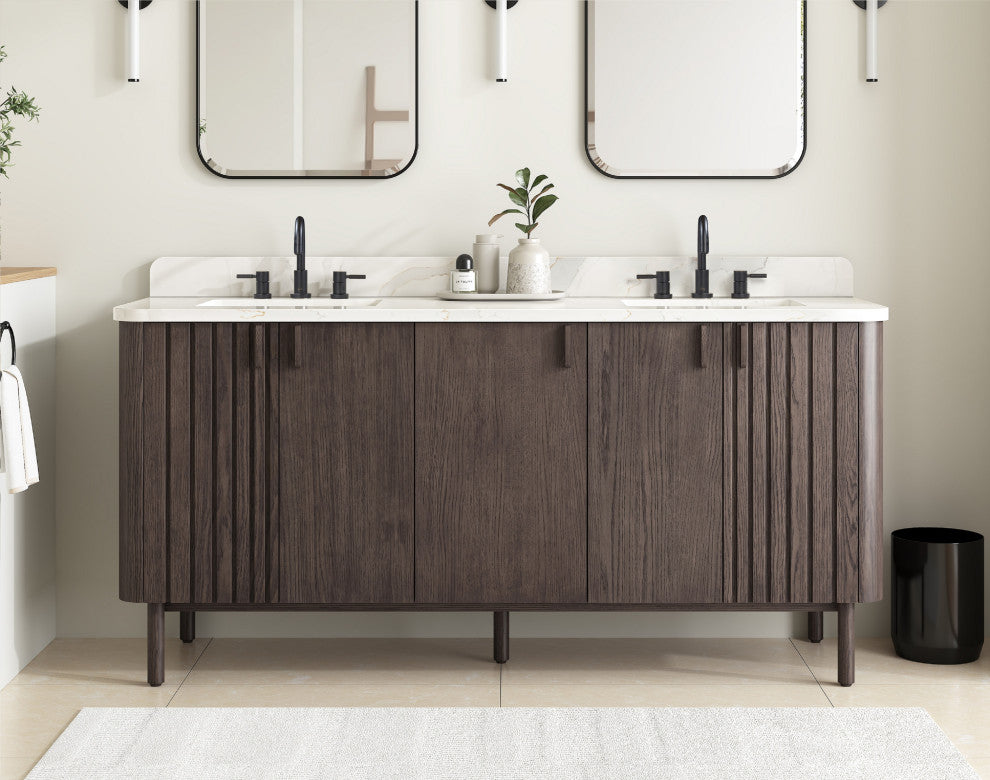 Blakely Vanity Only Collection, Brown Oak, 72