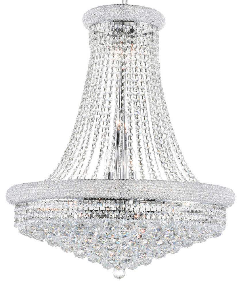 Empire 18 Light Down Chandelier With Chrome Finish
