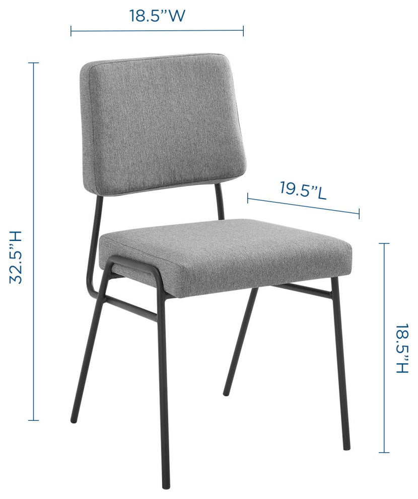 Craft Upholstered Fabric Dining Side Chair - Black Light Gray