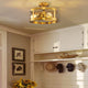 3 Light Modern Semi Flush Mount, Round Cage