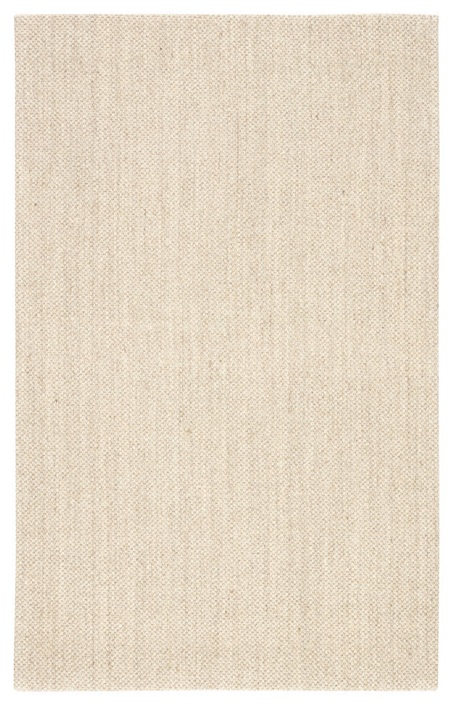 Jaipur Living Naples Natural Solid White/Taupe Area Rug, 12'x18'