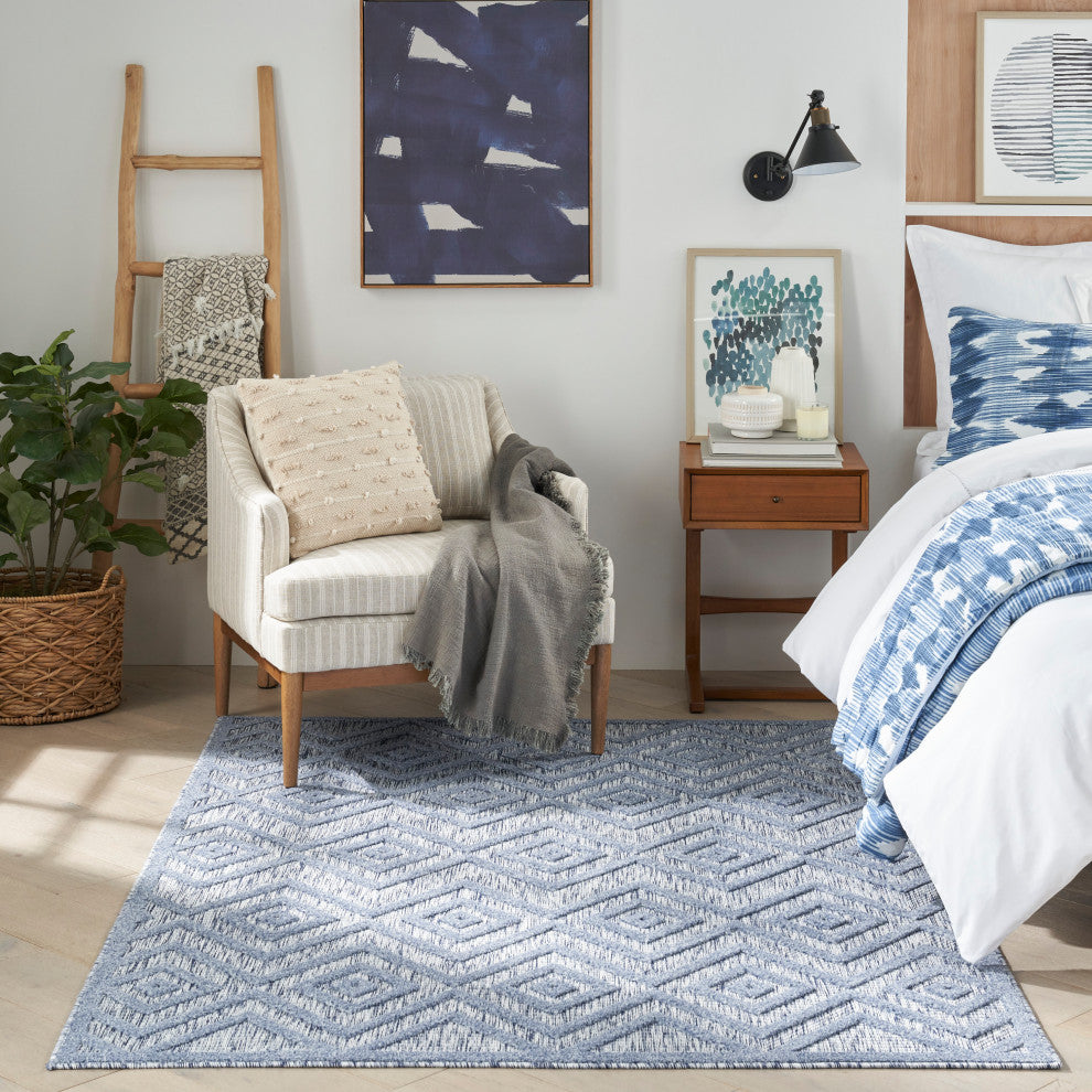 Nourison Versatile 6'' x 9'' Denim Blue Modern Area Rug