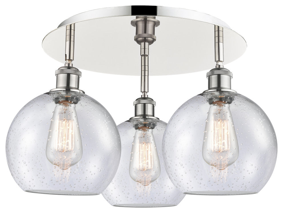 Innovations Athens 3 19.75" Flush Mount Polished Nickel