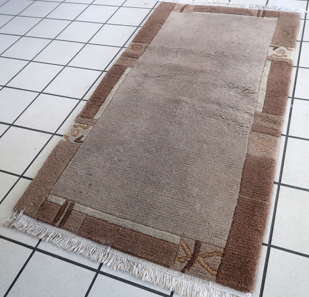 Handmade Vintage Tibetan Khaden Rug 2.4'x4.5', 74cmx139cm 1970s