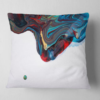 Multi Color Abstract Acrylic Paint Mix Abstract Throw Pillow, 16"x16"
