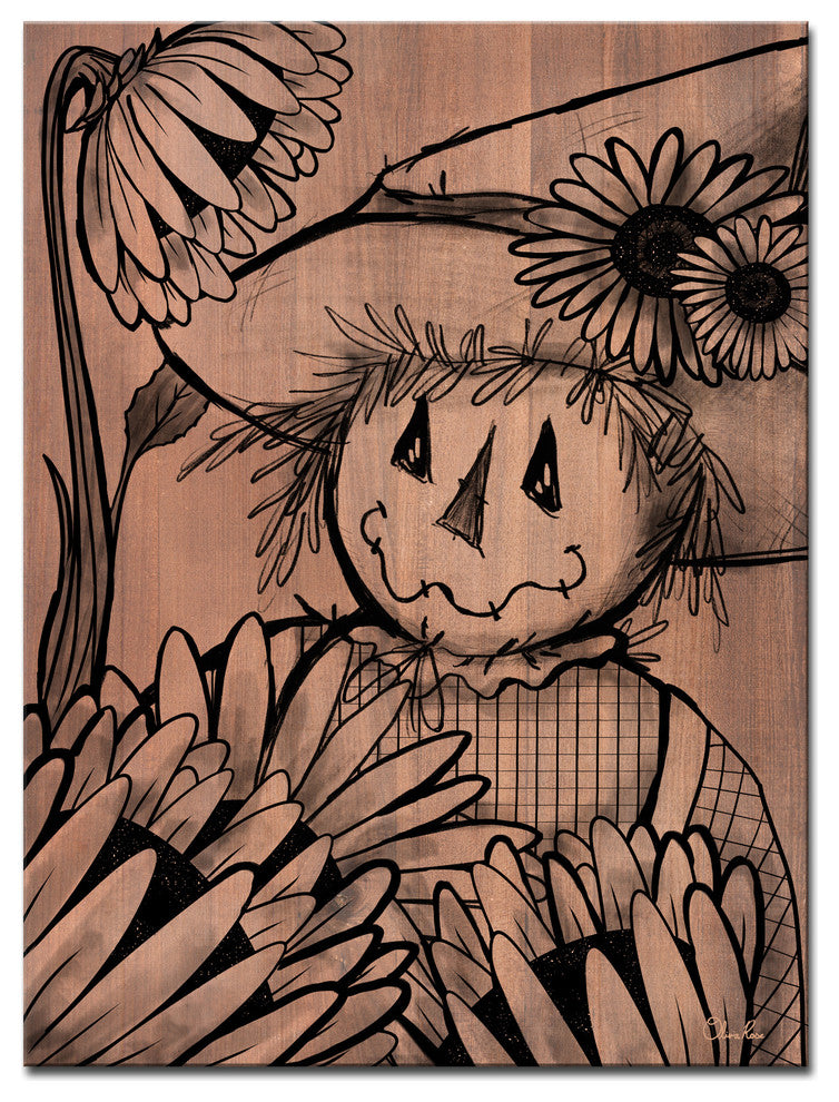 Ready2HangArt 'Sunflower Scarecrow' Wrapped Canvas Fall Wall Art