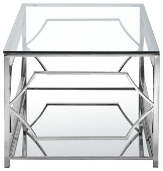 Edward Rectangular Coffee Table, High Polish Steel