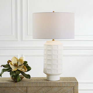 Uttermost Window Pane White Table Lamp