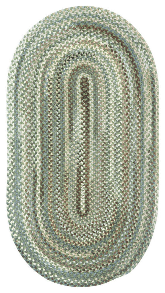Capel Sherwood Forest Green Olive 0980_250 Braided Rugs - 24" X 8' Runner Runner