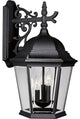 Progress Lighting 3-Light Wall Lantern With Clear BeveLED Glass Pan, Black