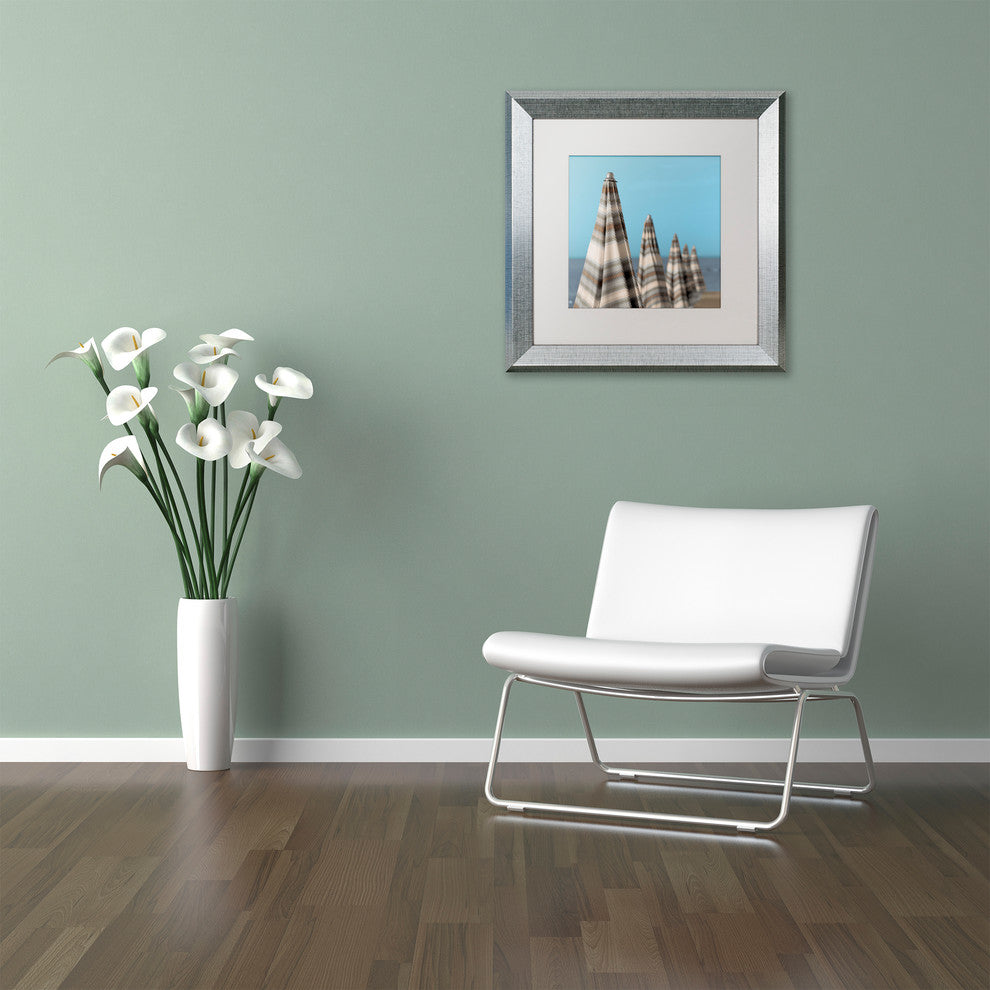 Alan Blaustein ''Grossetto Parasol III'' Art, Silver Frame, White Mat, 16x16