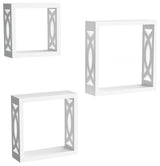 Lavish Home Floating Open Cube Wall Shelf Set White