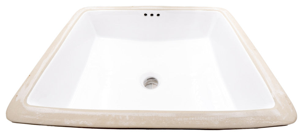 NP-U193911 ShallowRectangular Undermount Porcelain Sink w/ OverflowDrain Options, Oil Rubbed Bronze