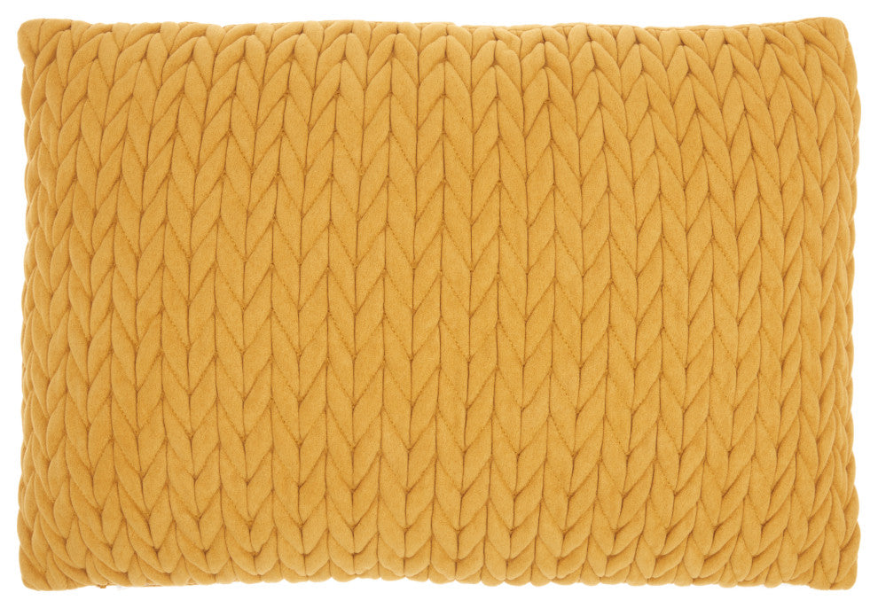 Mina Victory ET299 Throw Pillow, Yellow, 14"X20"