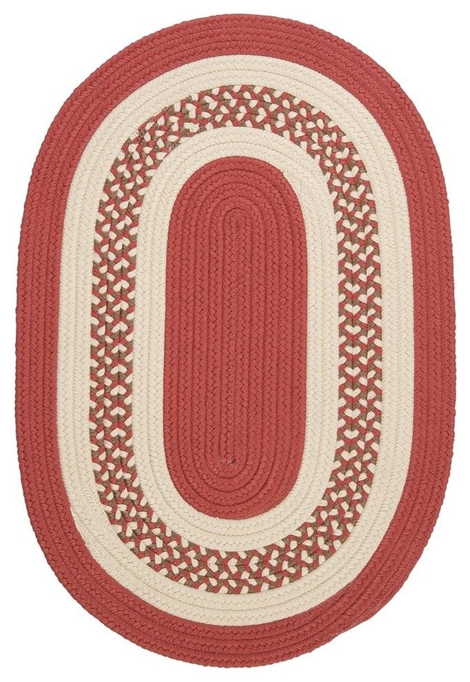 Colonial Mills Crescent NT71 Terracotta Indoor/Outdoor Area Rug, Oval 2'x12'