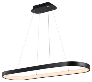 Nolan 38.75" Modern Bohemian Iron Linear Integrated LED Pendant, Black