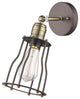 Ironclad  1-Light Rubbed Bronze Wall Sconce 6" Wide