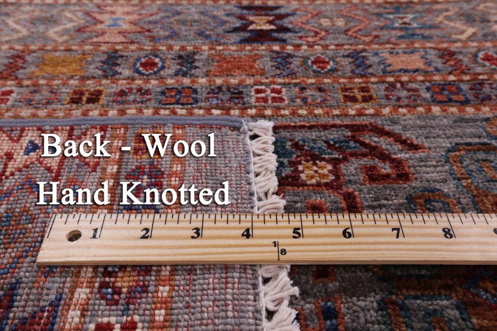 6' 11" X 9' 11" Super Kazak Khorjin Hand-Knotted Rug Q5339