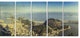 Rio De Janeiro with Copacabana, Landscape Canvas Art Print, 60"x28", 5 Panels