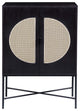 Bar Cabinet With Wine Rack, Black Finish