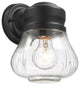 Levi Transitional 1-Light Textured Black Outdoor Wall Sconce, 9"