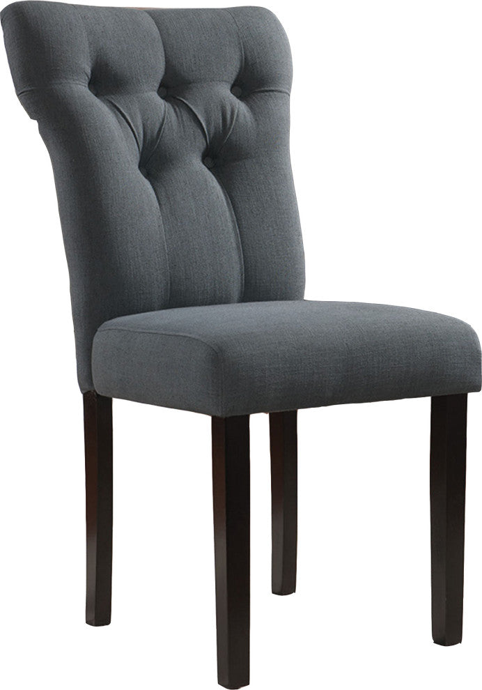 26" X 21" X 39" 2pc Gray Linen And Walnut Side Chair
