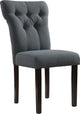 26" X 21" X 39" 2pc Gray Linen And Walnut Side Chair