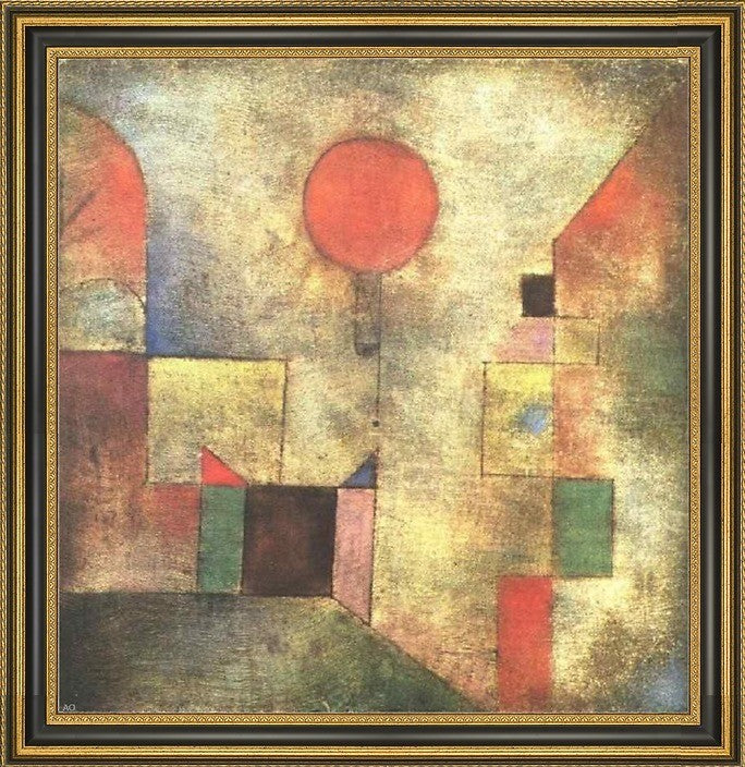 Paul Klee Red Balloon - 20" x 20" Framed Premium Canvas Print