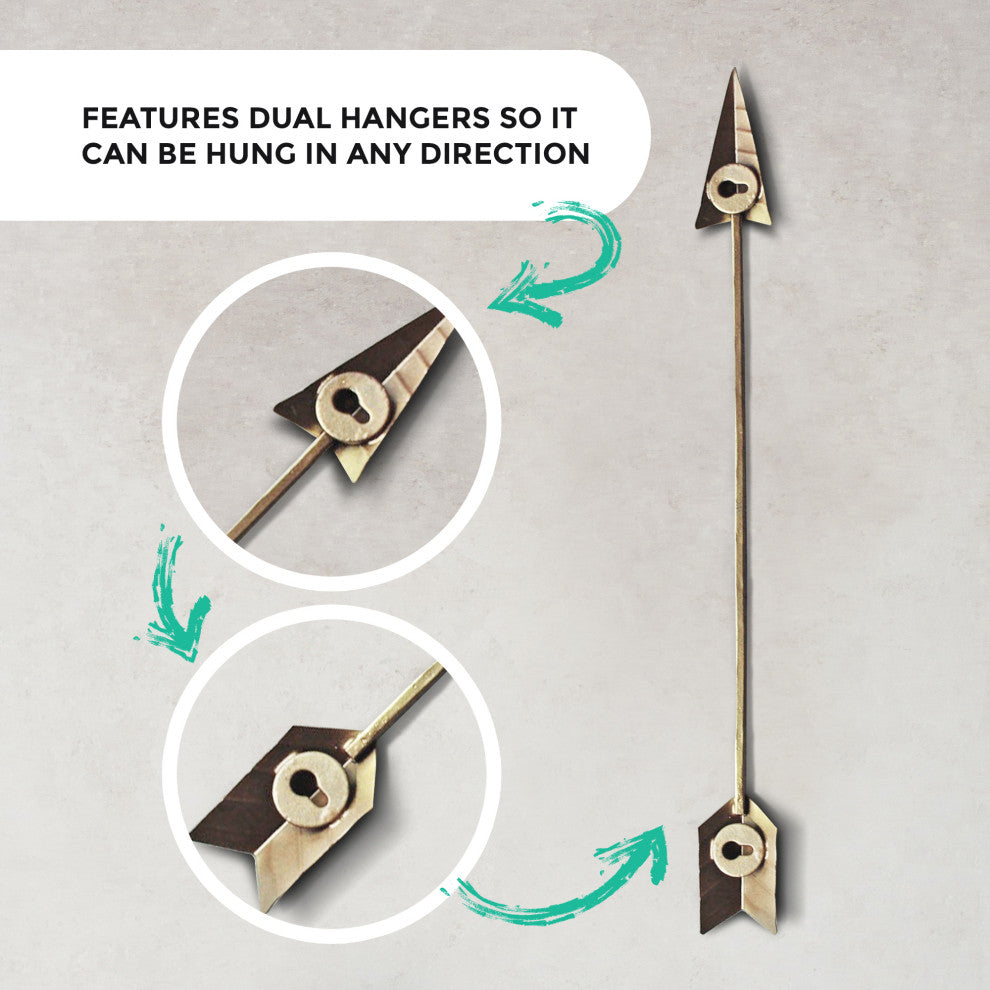 Rustic Cast Iron Metal Arrow Wall Decor, Gold