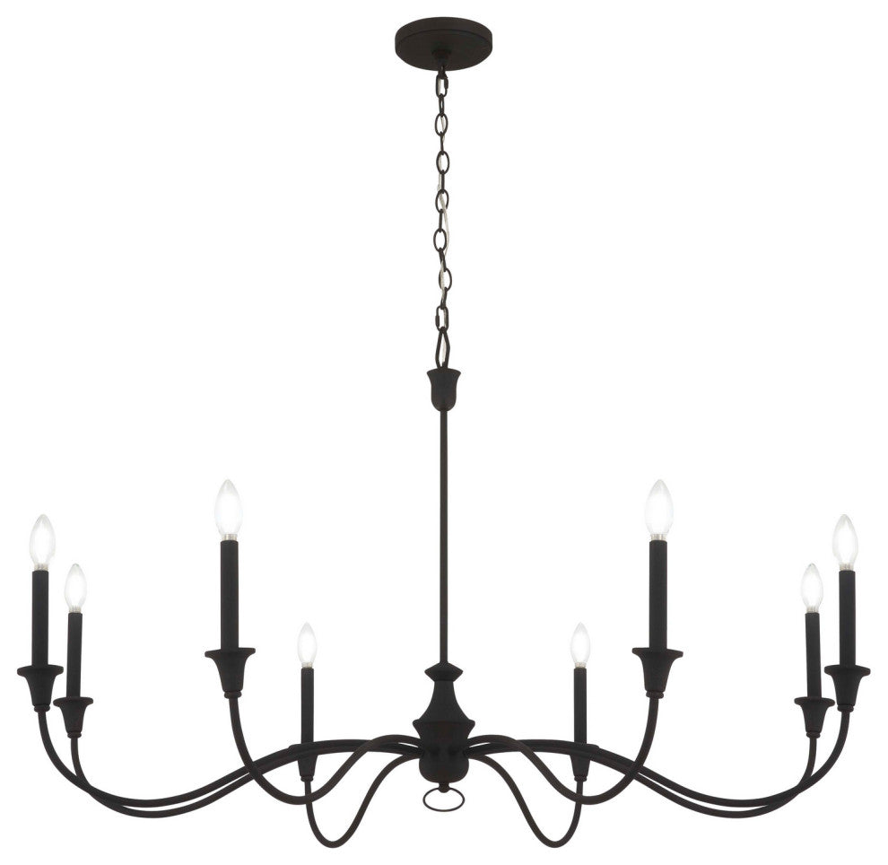 Minka Lavery Halifax County 8 Light Chandelier, Textured Black