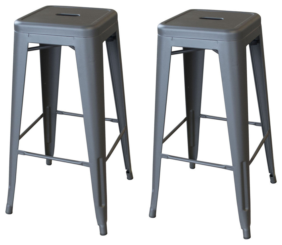Amerihome Indoor/Outdoor 30" Metal Bar Stools, Set of 2