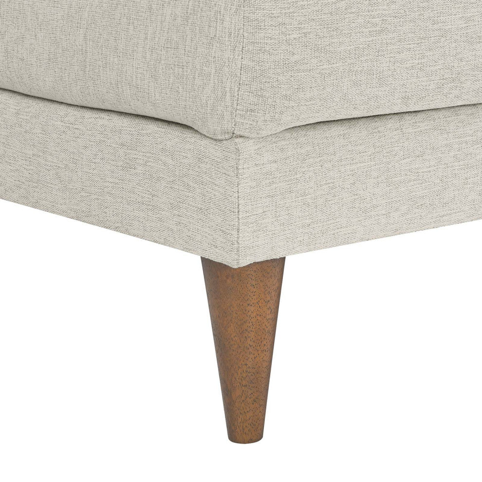 Zoya Down Filled Overstuffed Ottoman - Ivory Fabric