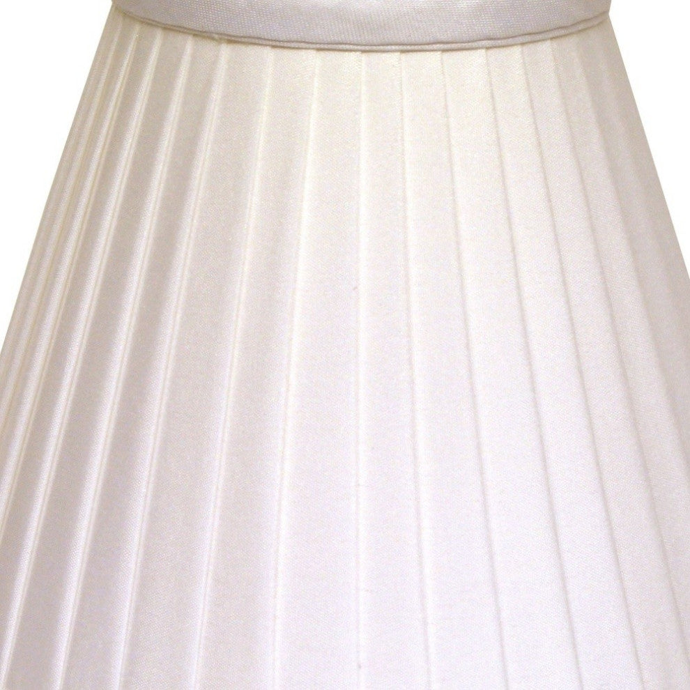 4" White Set of 6 Slanted Pleat Chandelier Silk Lampshades
