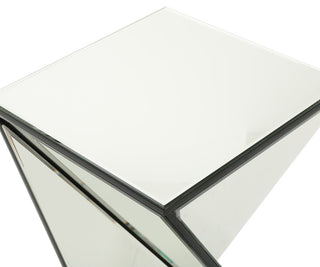 GDF Studio Amler Geometrical Mirrored Side Table