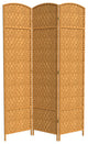 7' Tall Diamond Weave Room Divider, Light Beige, 3 Panels