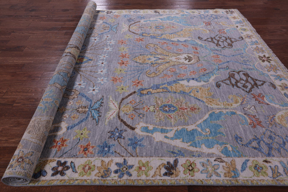 Handmade Turkish Oushak Wool Rug 9' 0" X 11' 11" - Q15821