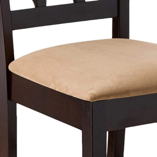 Set of 2 Counter Height Stools, Cappuccino and Tan