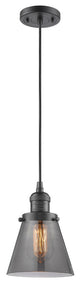 Small Cone 1-Light LED Pendant, Oil Rubbed Bronze, Glass: Smoked