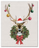 Christmas Deer Wreath 16x20 Canvas Wall Art