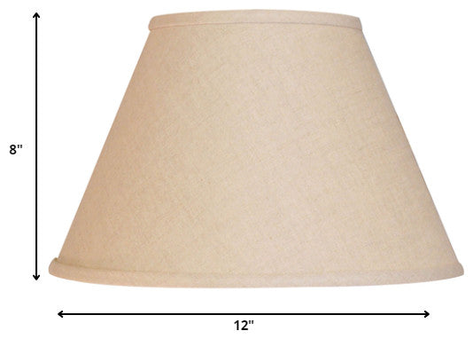 12" Dark Wheat Premium Empire Slanted Linen Lampshade