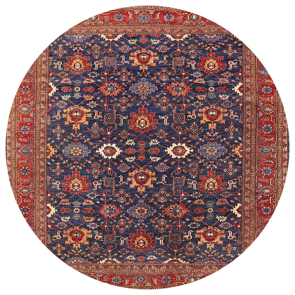 Ahgly Company Indoor Round Mid-Century Modern Area Rugs, 7' Round