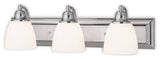 Handblown Satin Opal Bath Light, Chrome