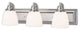 Handblown Satin Opal Bath Light, Chrome