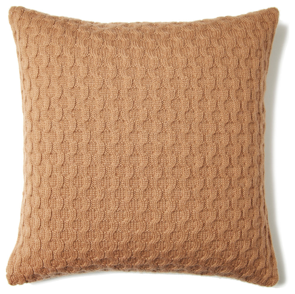 Theo Texture Pillow, Camel, 15"x15"