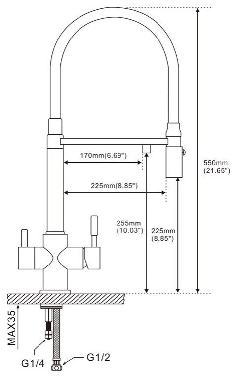 3-Function Pull Down Spout Kitchen Sink Faucet