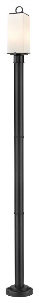 Zlite 593PHMR-567P-BK 2-Light Outdoor Post Mounted Fixture, White Opal
