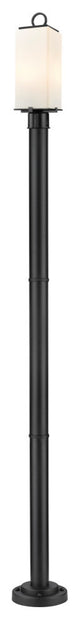 Zlite 593PHMR-567P-BK 2-Light Outdoor Post Mounted Fixture, White Opal