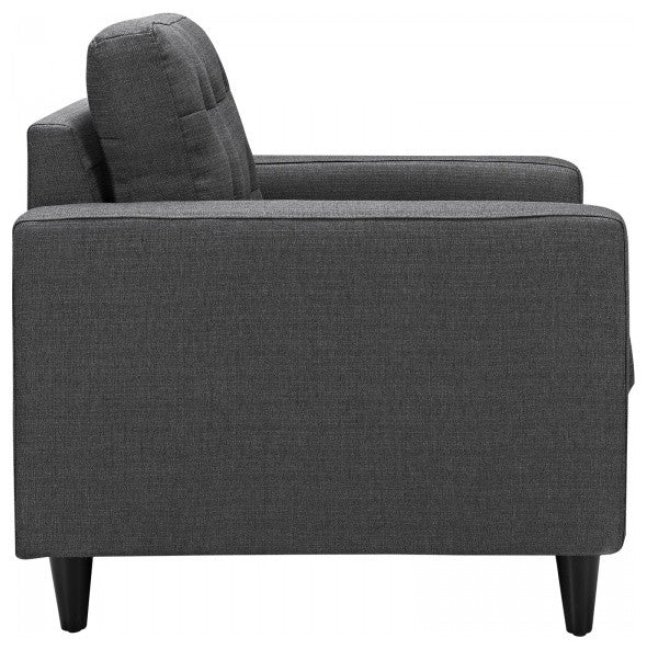 Modern Gray Empress Armchair and Sofa, 2-Piece Set