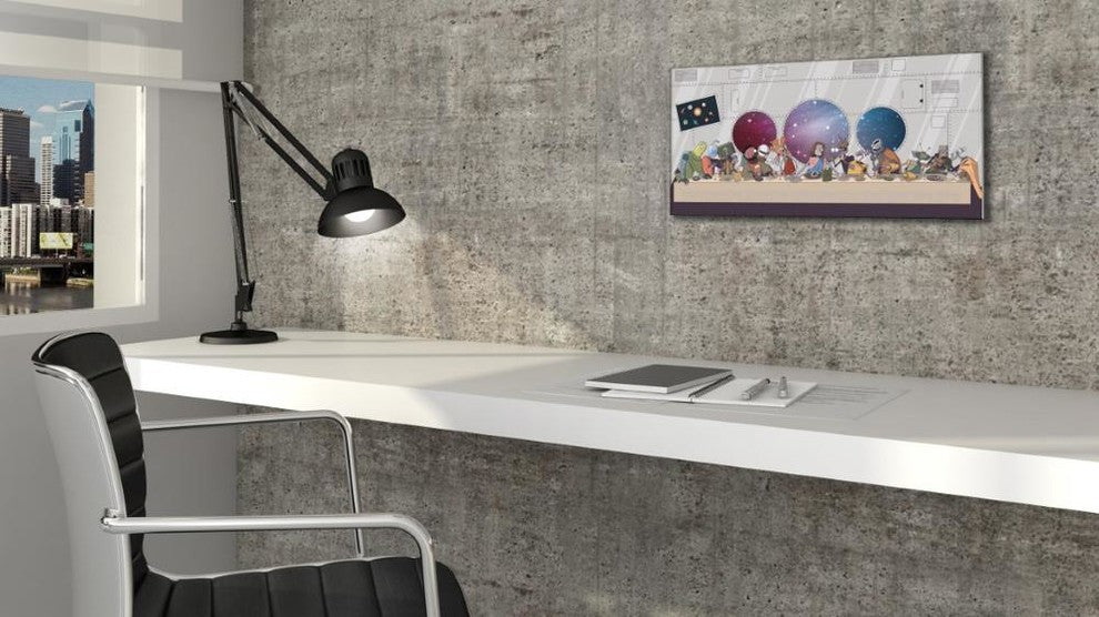 Epic Graffiti 'The Robot's Last Supper' Giclee Canvas Wall Art, 24"x12"